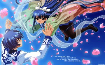 Картинка toka kamiazuma momoka kawakabe аниме touka gettan парень девушка лепестки