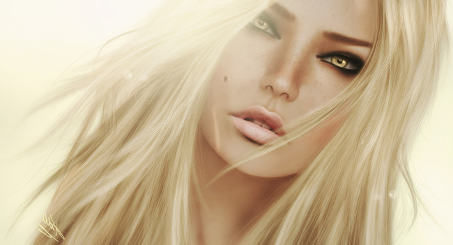 Обои картинки фото 3д, графика, portraits, портрет, блондинка
