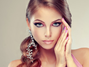 Картинка девушки -unsort+ лица +портреты серьги