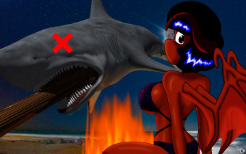 Картинка рисованные -+другое демон девушка взгляд эльфийка крылья