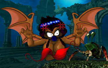 Картинка рисованные -+другое эльфийка взгляд девушка демон крылья