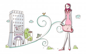 Картинка векторная+графика девушки девушка взгляд