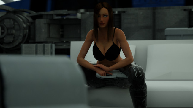 Обои картинки фото 3д графика, люди , people, взгляд, девушка