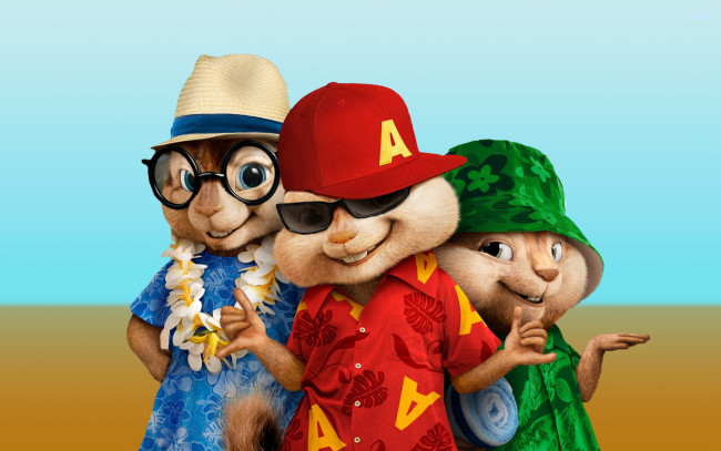 Обои картинки фото alvin and the chipmunks the squeakquel, мультфильмы, alvin and the chipmunks,  the squeakquel, бобры