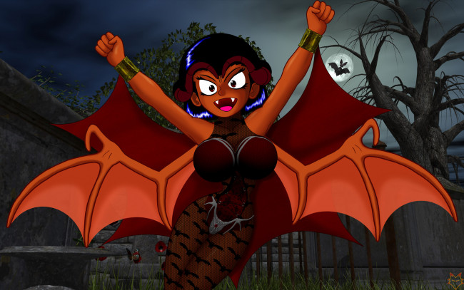 Обои картинки фото рисованные, - другое, эльфийка, взгляд, девушка, демон, крылья