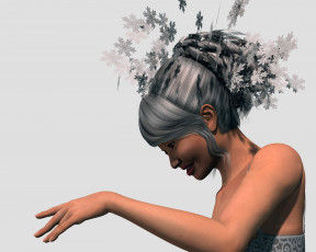 Картинка 3д+графика портрет+ portraits фон взгляд девушка