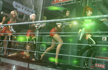 Картинка 3д+графика фантазия+ fantasy девушки фон оружие взгляд