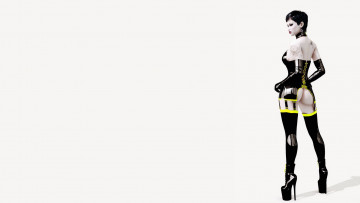 Картинка 3д+графика люди+ people латекс фон тату чулки перчатки девушка