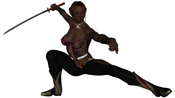 Картинка 3д+графика люди+ people оружие фон взгляд девушка