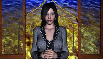 Картинка 3д+графика люди+ people фон взгляд девушка