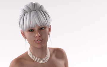 Картинка 3д+графика портрет+ portraits взгляд девушка фон блондинка