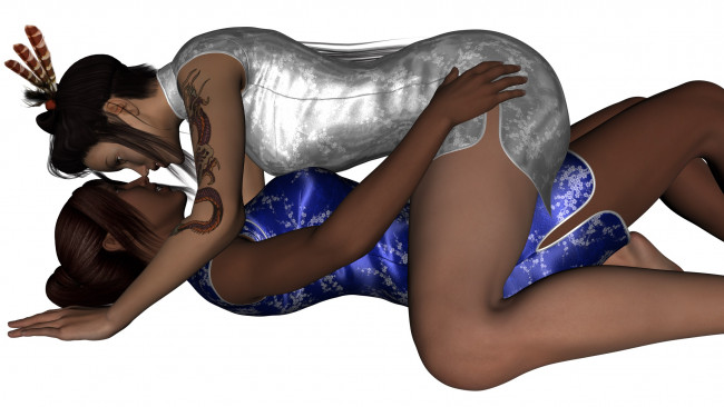 Обои картинки фото 3д графика, люди , people, девушки, фон, взгляд