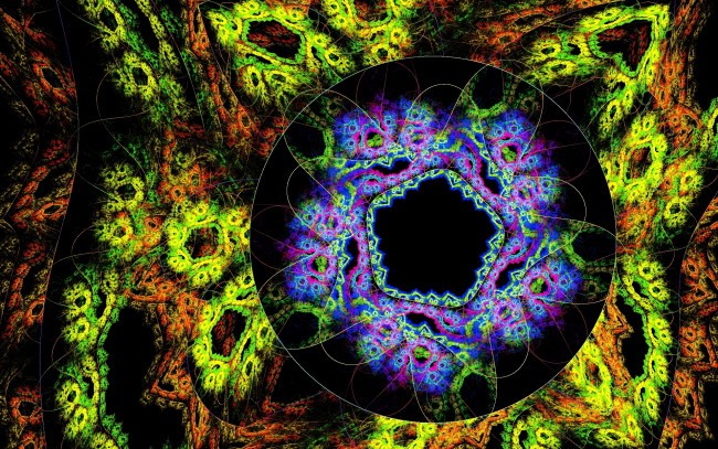 Обои картинки фото 3д графика, фракталы , fractal, цветок, звезда, фон, жёлтый, орнамент, волны, круг, графика