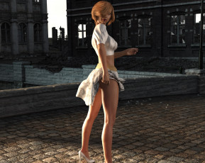 Картинка 3д+графика люди+ people девушка фон взгляд