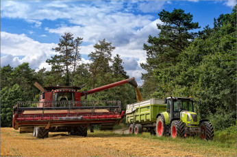 обоя техника, комбайны, жатва