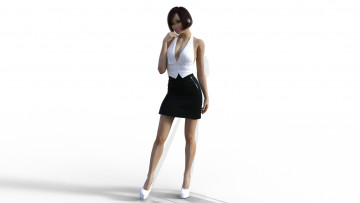 Картинка 3д+графика люди+ people девушка взгляд фон