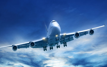 Картинка авиация 3д рисованые v-graphic облака небо полет самолет