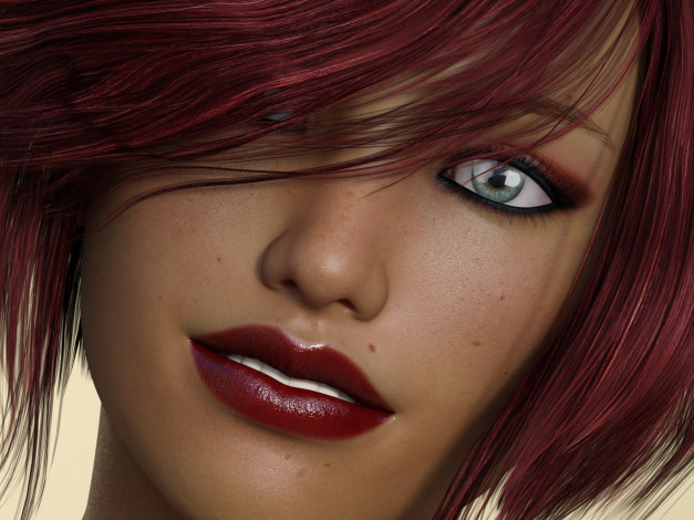 Обои картинки фото 3д графика, портрет , portraits, девушка, взгляд, фон