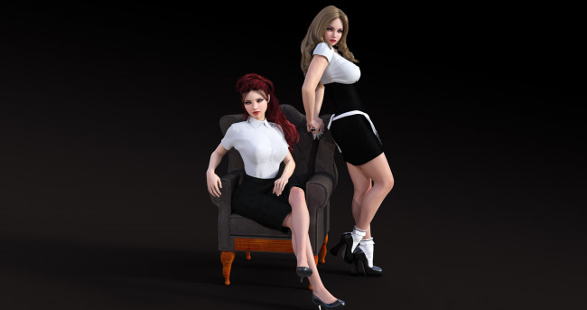 Обои картинки фото 3д графика, люди , people, девушки, взгляд, фон