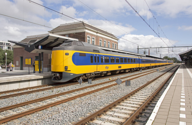 Обои картинки фото техника, поезда, локомотив, рельсы, состав