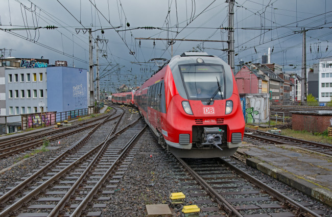 Обои картинки фото техника, поезда, состав, локомотив, рельсы