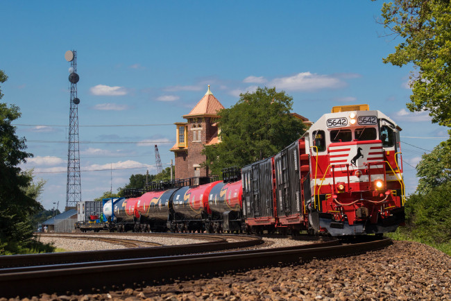 Обои картинки фото техника, поезда, рельсы, состав, локомотив