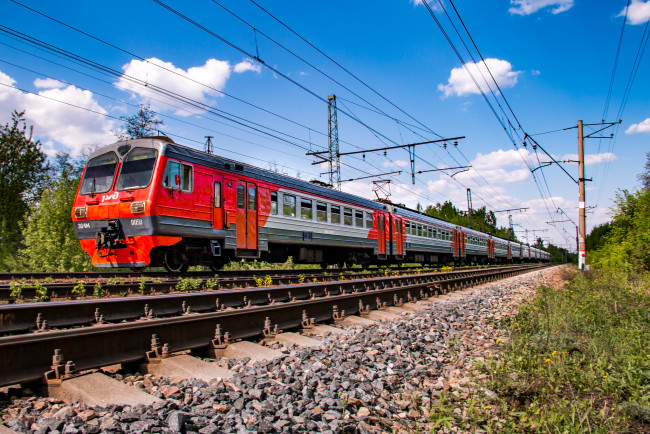 Обои картинки фото техника, поезда, состав, локомотив, рельсы