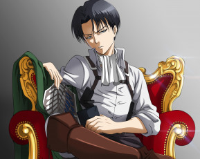 Картинка аниме shingeki+no+kyojin леви