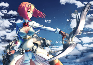 Картинка аниме kantai+collection девушка взгляд фон