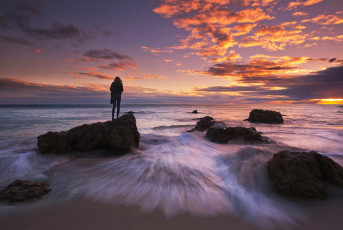 Картинка природа восходы закаты малибу море закат солнца океан калифорния