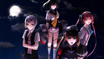 Картинка аниме kantai+collection фон взгляд девушка