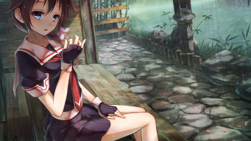 Картинка аниме kantai+collection взгляд девушка фон