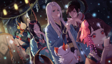 Картинка аниме onmyouji фестиваль