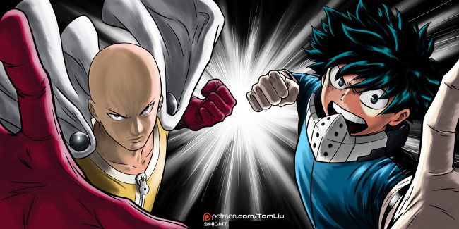 Обои картинки фото аниме, unknown,  другое, изуку, сайтама