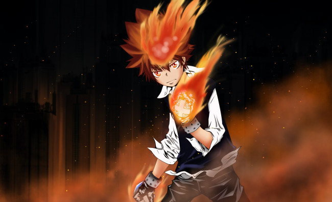 Обои картинки фото аниме, katekyo hitman reborn, учитель, мафиози, реборн