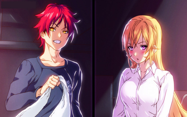 Обои картинки фото аниме, shokugeki no soma, эрина, сома
