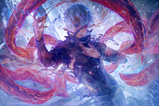 Обои картинки фото аниме, tokyo ghoul, канеки