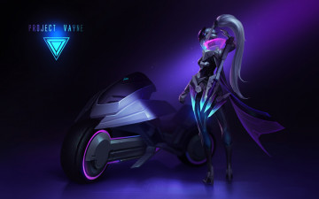 Картинка видео+игры league+of+legends vayne мотоцикл плащ