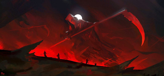 Обои картинки фото фэнтези, нежить, смерть, коса, жнецы