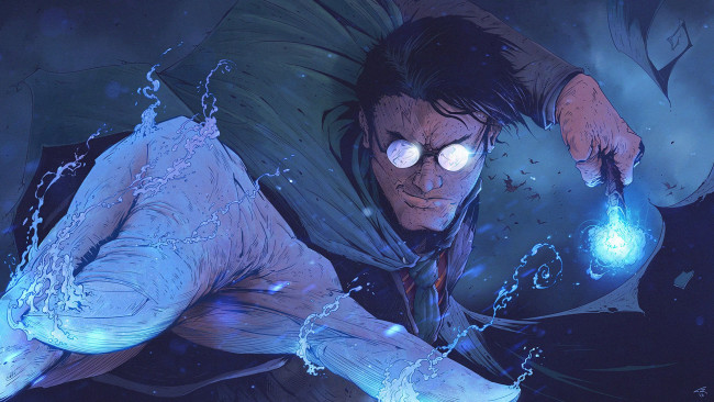 Обои картинки фото рисованное, кино,  мультфильмы, гарри, поттер, маг, вода