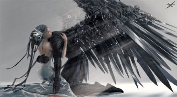 Картинка фэнтези _ghost+blade+ +призрачный+клинок девушка эльфийка объятия ангел