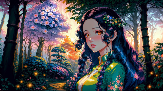 Обои картинки фото аниме, пейзажи,  природа, нейросети, графика, нейроарт, ai, art, нейронные, сети, рисунки, нейро, искусство