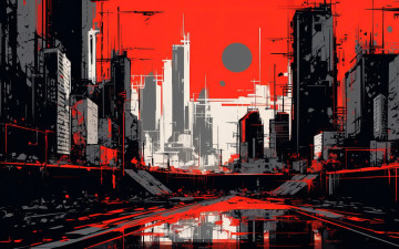 Картинка векторная+графика город+ city город дома здания