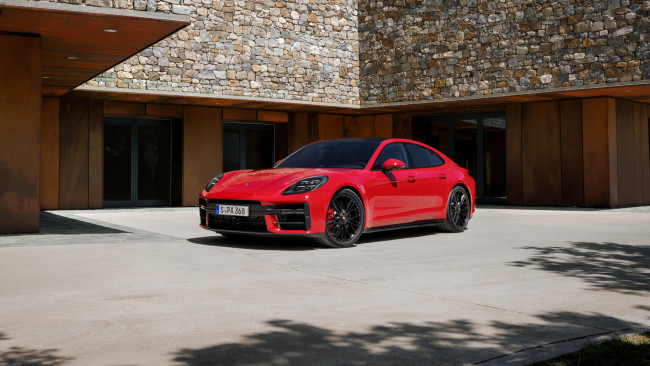 Обои картинки фото porsche panamera gts 2024, автомобили, porsche, panamera, gts, 2024, суперкар, порше, красный