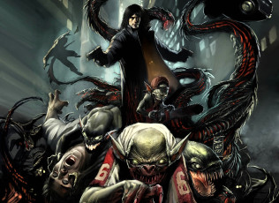 обоя видео игры, the darkness, персонажи, оружие, монстры