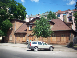 Картинка деревянная рига города латвия