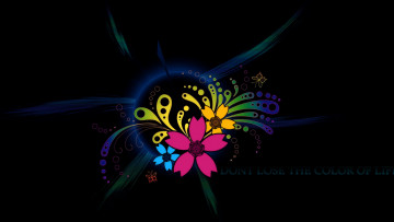 Картинка векторная графика цветы тёмный