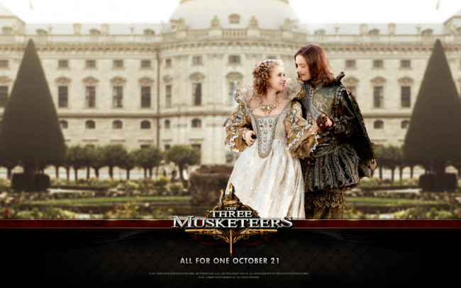Обои картинки фото the, three, musketeers, кино, фильмы, freddie, fox, king, louis, xiii, juno, temple, queen, anne