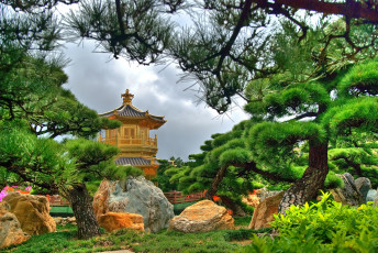 Картинка города буддистские другие храмы парк сосны пагода