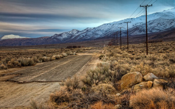 Картинка природа дороги поле горы дорога